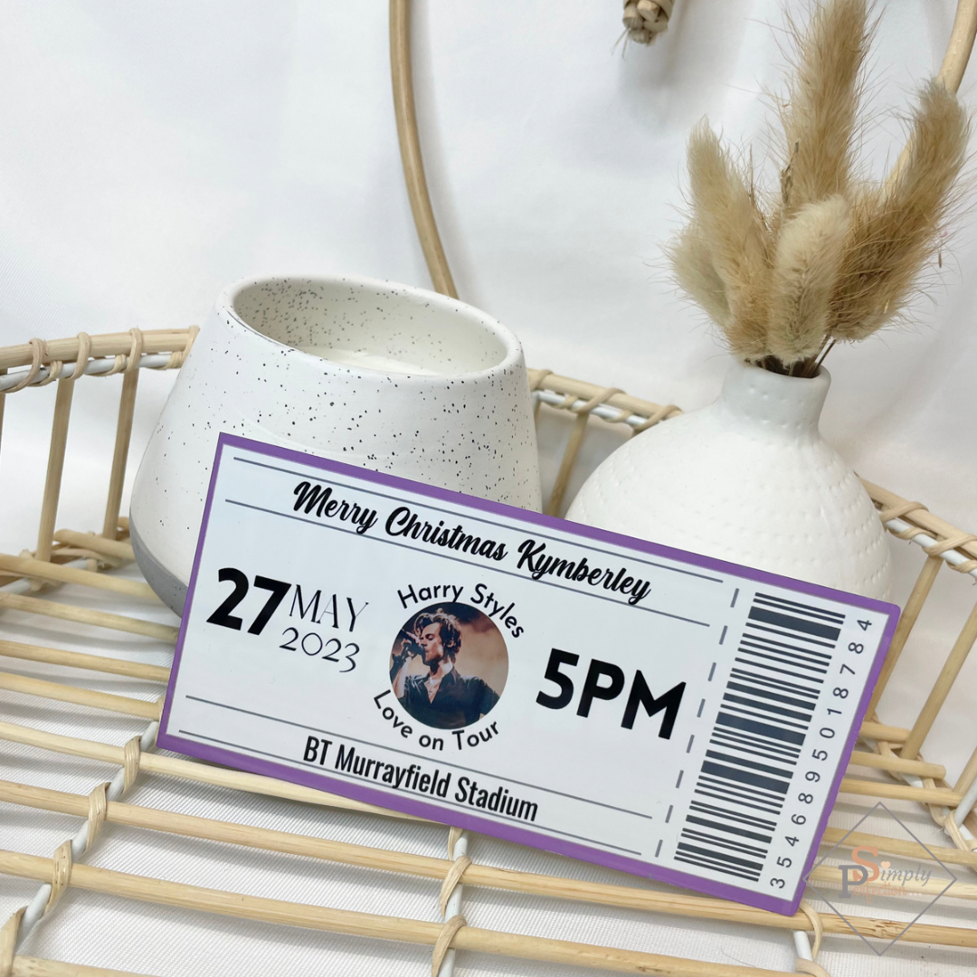 Keepsake personalised ticket