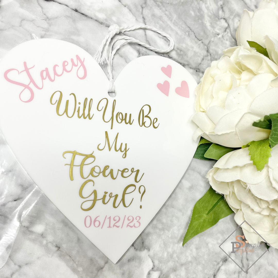 Personalised Bridal Party Proposal Heart