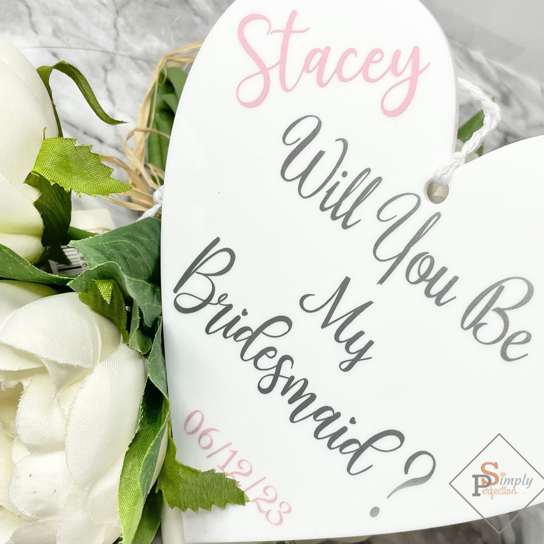 Personalised Bridal Party Proposal Heart