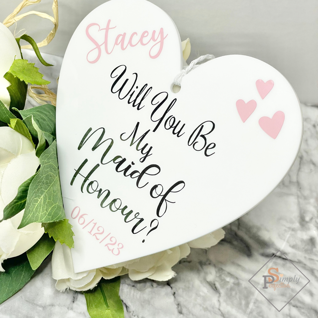 Personalised Bridal Party Proposal Heart