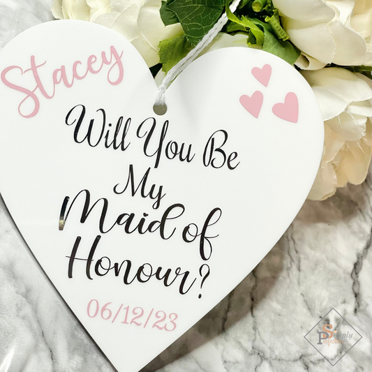 Personalised Bridal Party Proposal Heart