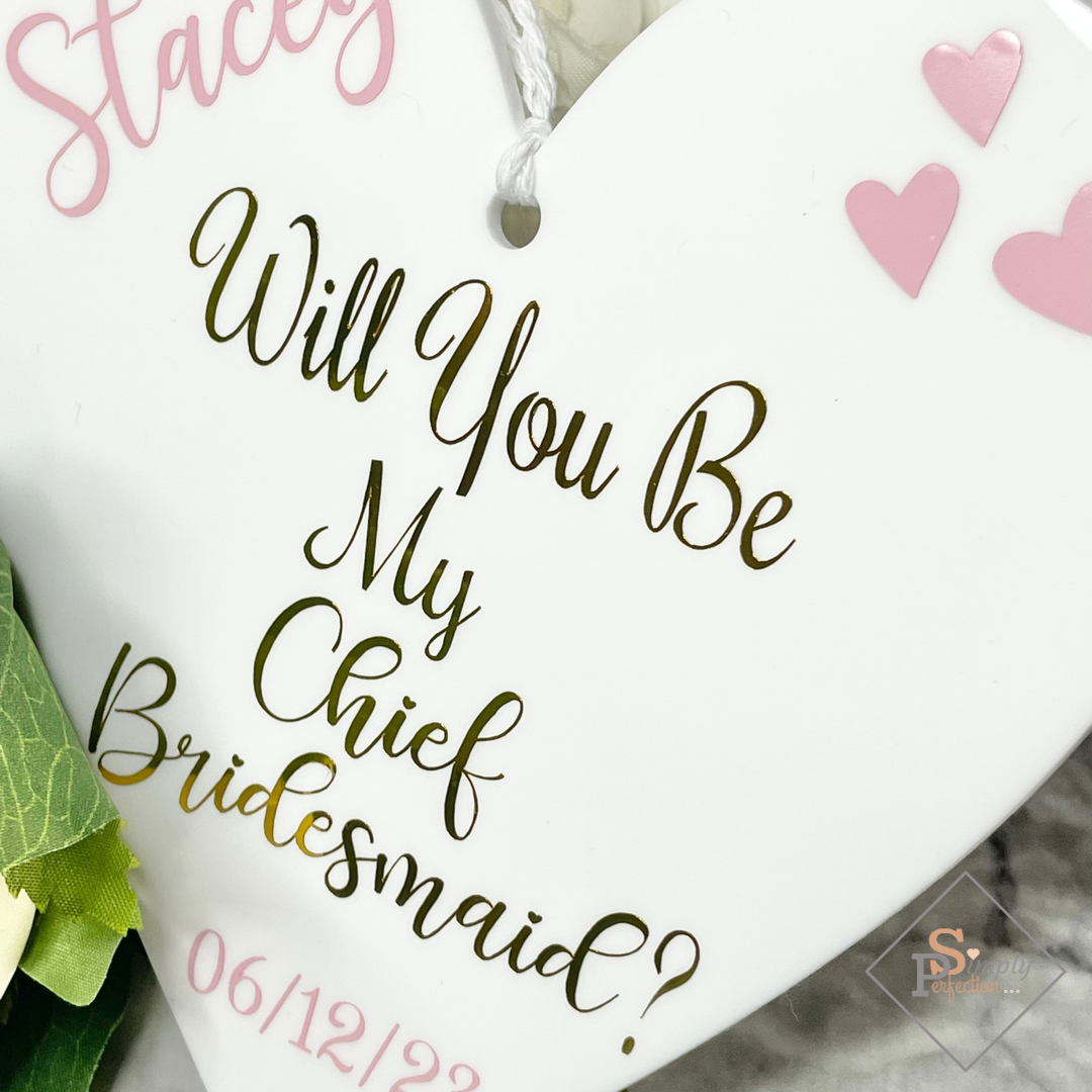 Personalised Bridal Party Proposal Heart